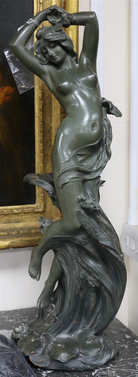 A terracotta figure of a lady height 75cm